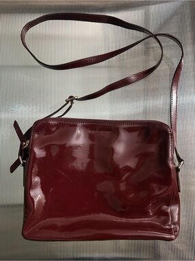 Banana Republic Patent Crossbody Bag in Burgundy